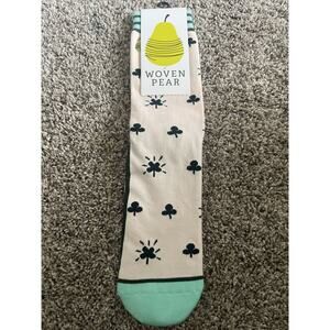 Woven Pear Shamrock Luck Socks - Good Luck - Brand New
